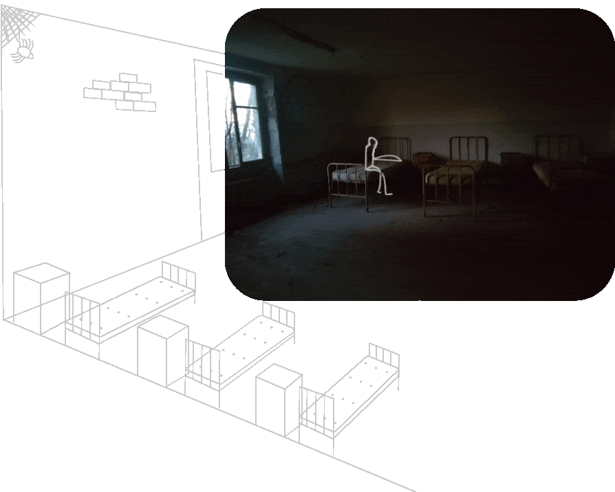 Empty, abandoned room captured on a lost places map, perfect for urban exploration curiosity.